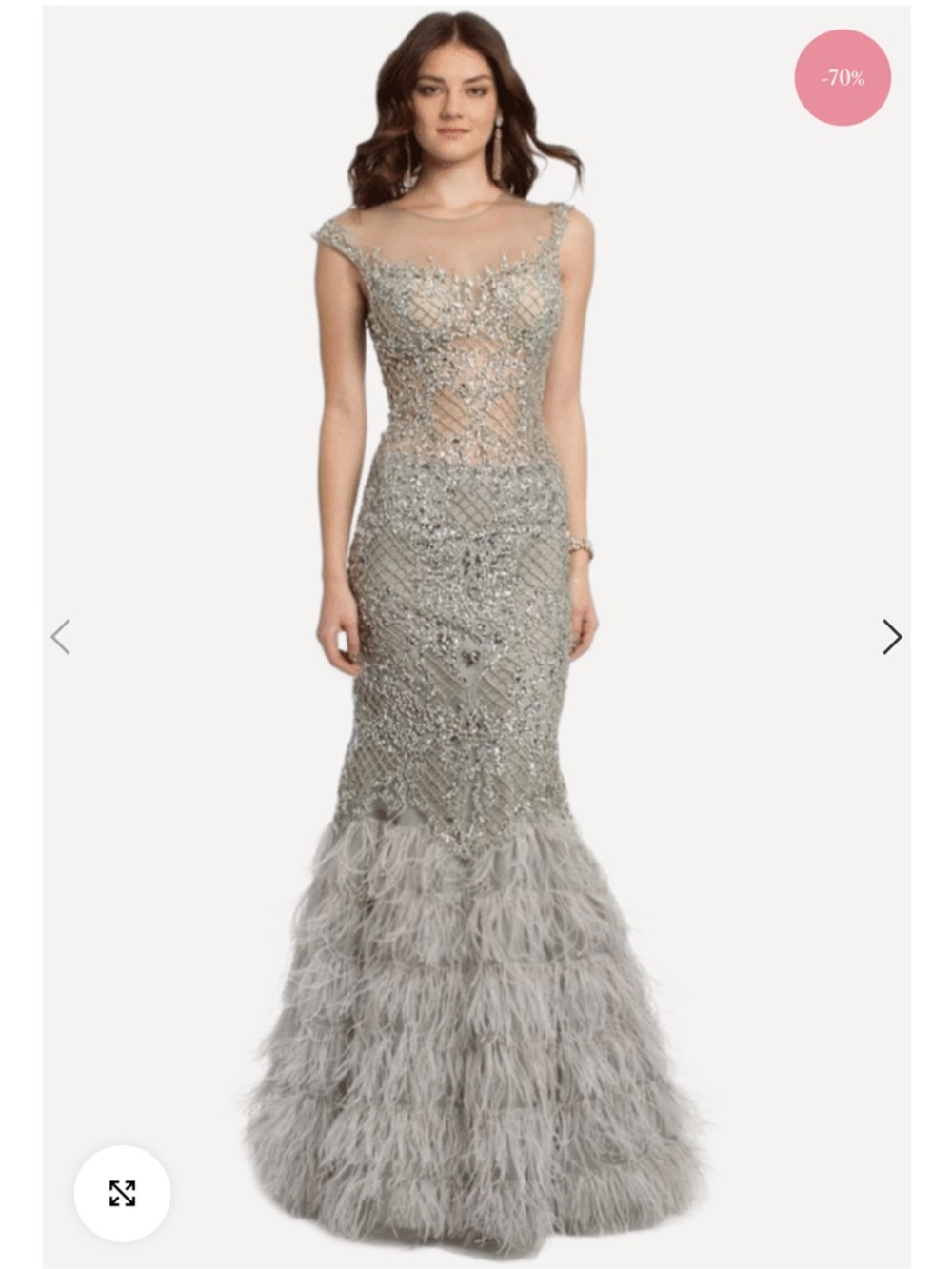 Terani Couture Feathered Gown - Picture 2 of 12